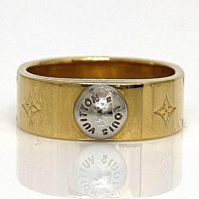 LOUIS VUITTON ルイ ヴィトン リング ナノグラム ゴールド シルバー  