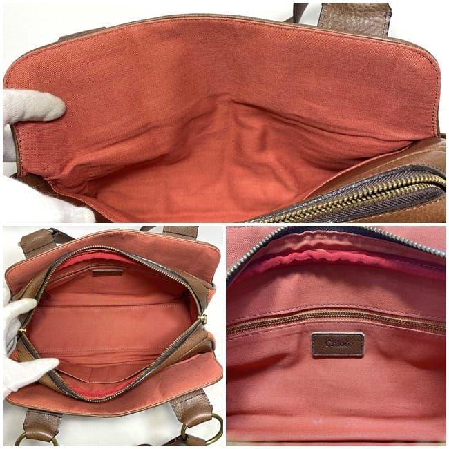 良品 希少 レア Chloé クロエ ハンドバッグ ケーブルニット レザー クロエ ハンドバッグ オレンジ ブラウン ゴールド ケーブル編み