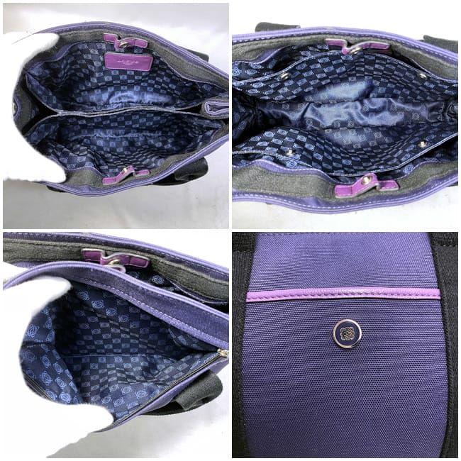 LOEWE ロエベ トートバッグ パープル アナグラム 軽い トート  