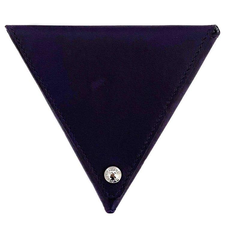 ロエベ コインケース パープル シルバー トライアングル 美品 レザー  