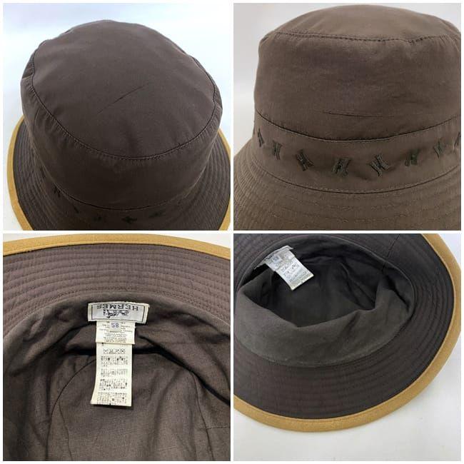 ヘルメス（サントリー） エルメス バケットハット ブラウン ベージュ