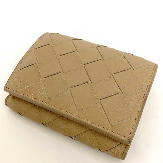 ⭐️ 未使用品 ボッテガヴェネタ イントレチャート 三つ折り財布 ベージュ BOTTEGA VENETA ボッテガ ヴェネタ 三つ折り 財布 ベージュ