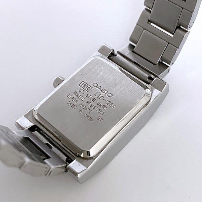 カシオ 腕時計 ホワイト シルバー レディース SS 中古 クオーツ CASIO 女性 電池式 スクエア 白文字盤 定番｜f-high-c｜04