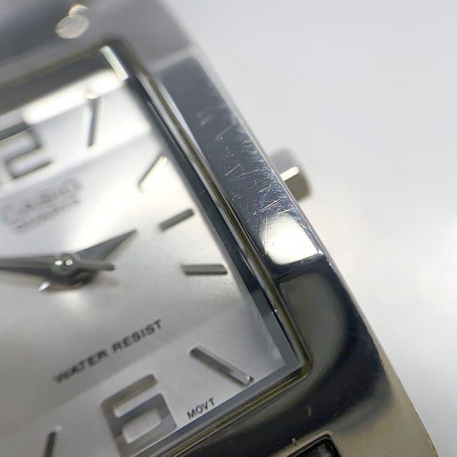カシオ 腕時計 ホワイト シルバー レディース SS 中古 クオーツ CASIO 女性 電池式 スクエア 白文字盤 定番｜f-high-c｜06