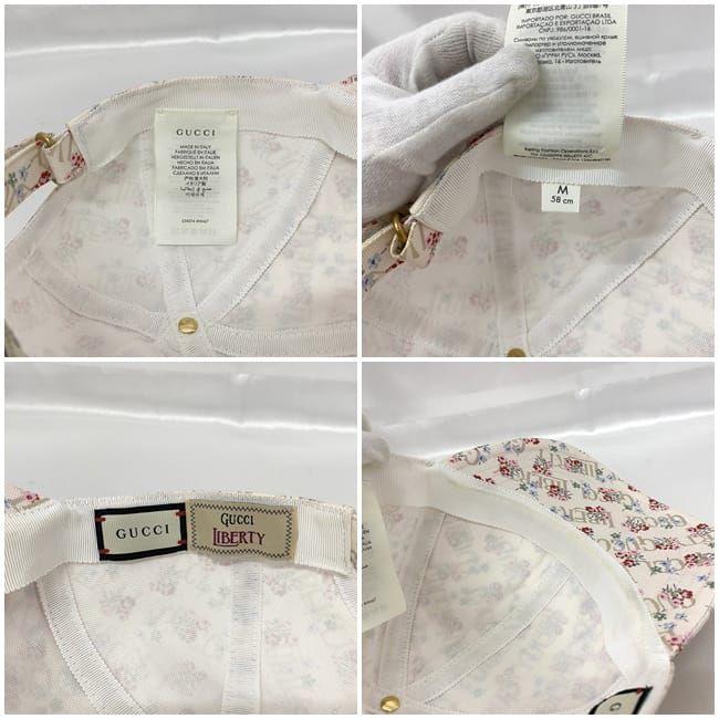 GUCCI グッチ キャップ ホワイト ピンク フラワー リバティ