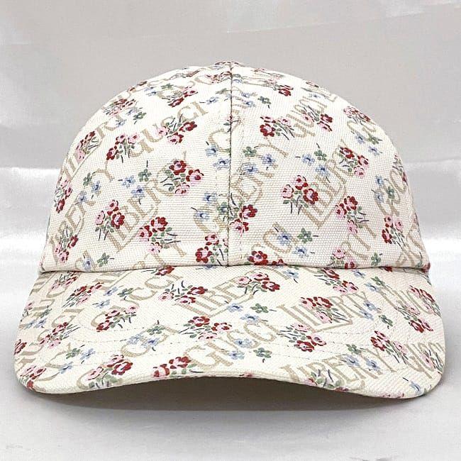 しんちゃす！Gucci 花柄 キャップ　帽子　グッチ GUCCI グッチ キャップ ホワイト ピンク フラワー リバティ