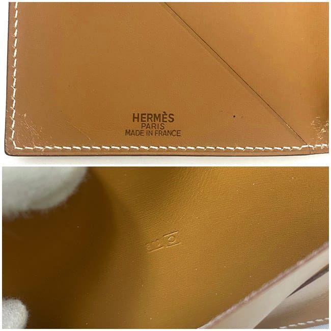 エルメス 手帳カバー アジェンダ ベージュ 美品 レザー 中古 □Ｃ刻印 HERMES 本革 ナチュラル コンパクト ミニ｜f-high-c｜10