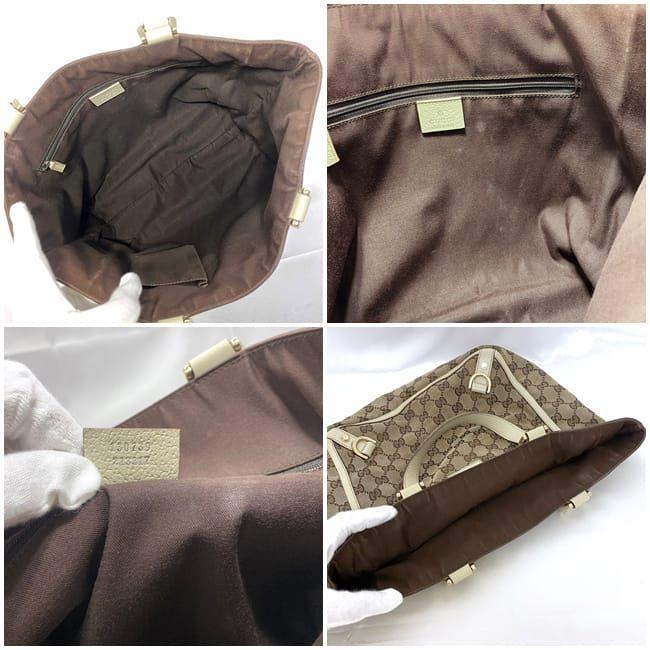 GUCCI ベージュ レザートートバッグ 楽天市場】【バッグ】GUCCI グッチ GG レザー ハンドバッグ
