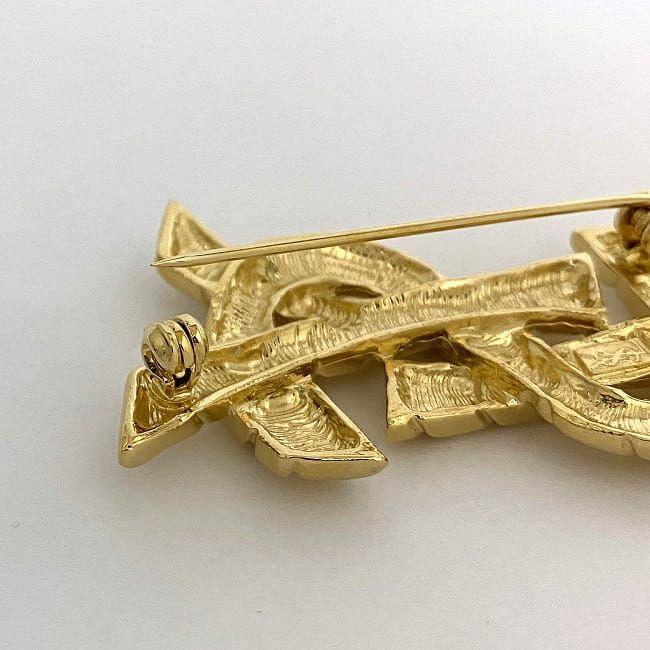 【✨新品未使用品✨】Yves Saint Laurent ゴールドブローチ Yves Saint Laurent - 確実正規品 イヴサンローラン ブローチ