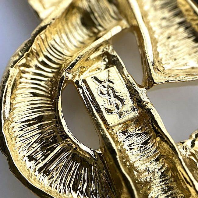 Yves Saint Laurent イヴ サンローラン ブローチ ゴールド 美品