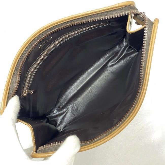 セリーヌ クラッチバッグ カーキ ベージュ マカダム 美品 ポーチ