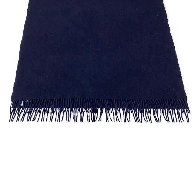 エルメス マフラー ネイビー クリーニング済み 美品 カシミア ウール  