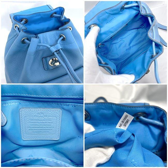 COACH コーチ ミニ リュック ライトブルー 37581 美品 バック COACH コーチ ミニ リュック ライトブルー 37581 美品 バック