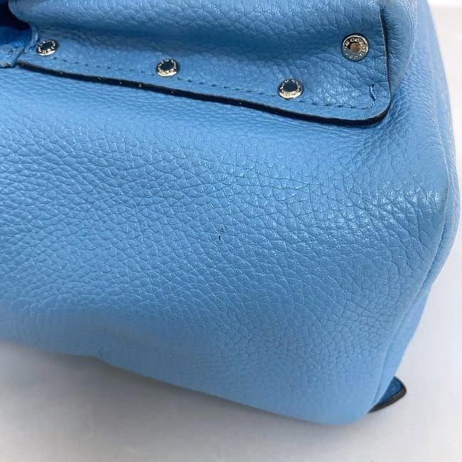COACH ネイビー レザー バックパック COACH コーチ ミニ リュック ライトブルー 37581 美品 バック