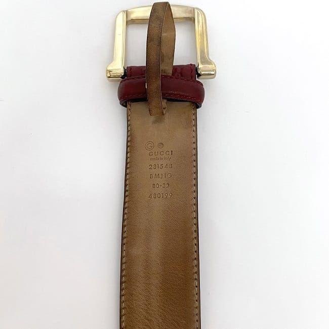 GUCCI（グッチ） ベルト レッド シマ 281548 ウエスト 40mm レザー