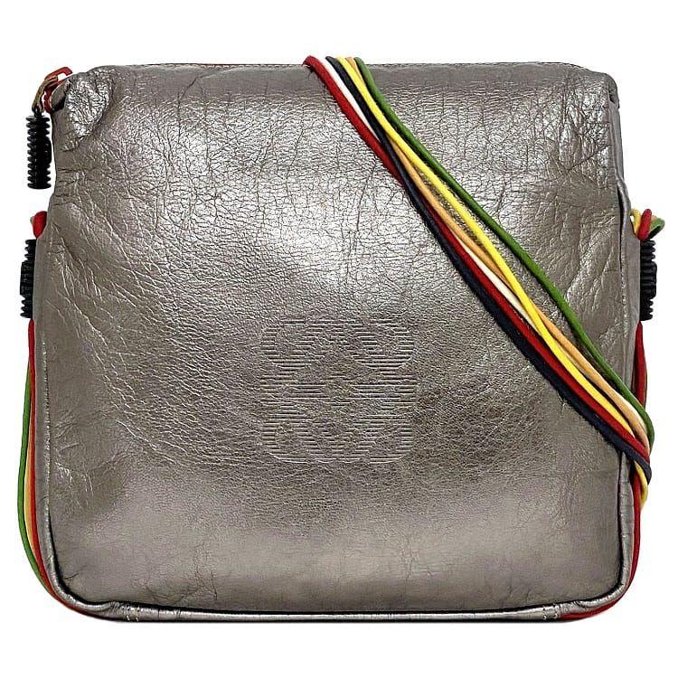 LOEWE ロエベ ショルダーバッグ シルバー マルチカラー アナグラム 美 