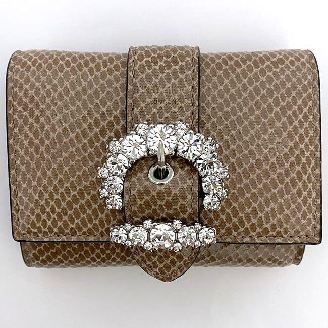 JIMMY CHOO ジミーチュウ 三つ折り 財布 ベージュピンク OLPF 028 未 