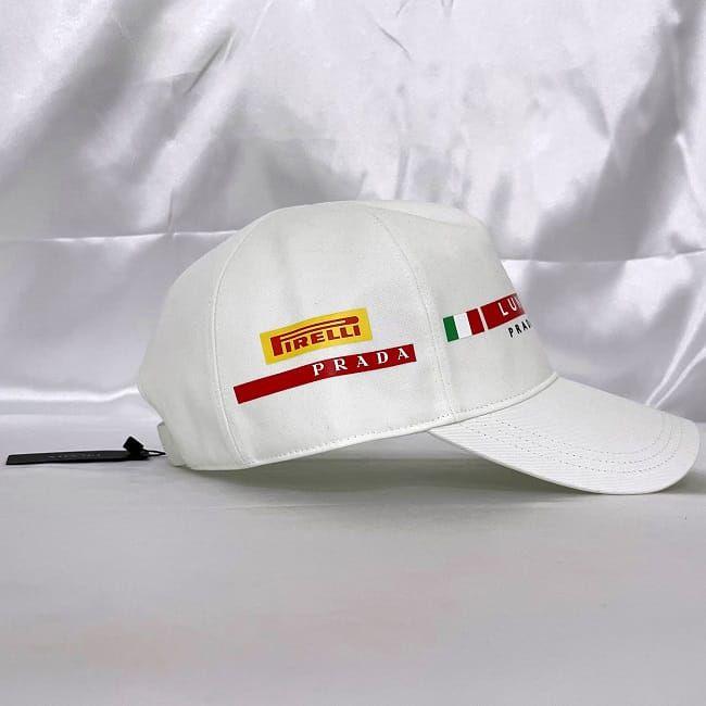 プラダ 帽子 キャップ ホワイト ビアンコ ルナロッサ LRH018 ec-19919 未使用 美品 コットン 100｜f-high-c｜04