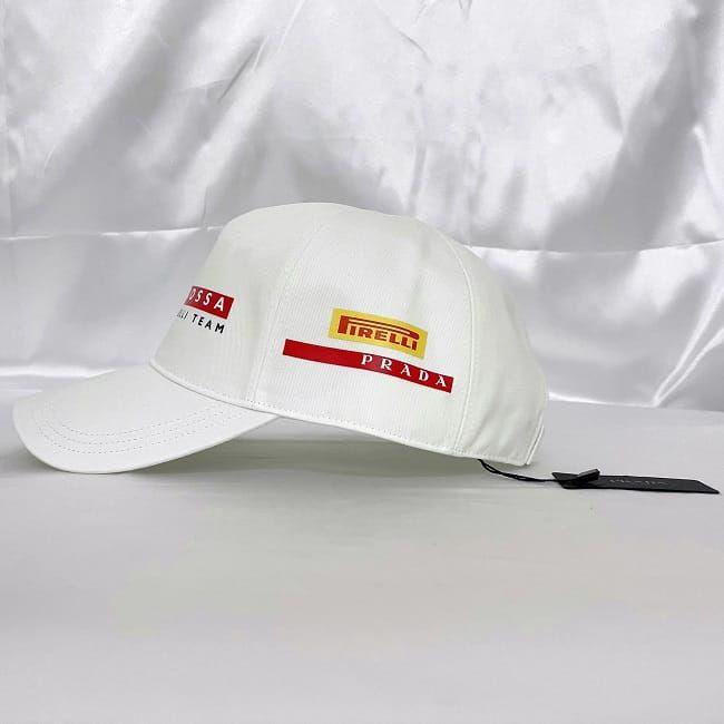 プラダ 帽子 キャップ ホワイト ビアンコ ルナロッサ LRH018 ec-19961 未使用 美品 コットン 100｜f-high-c｜03