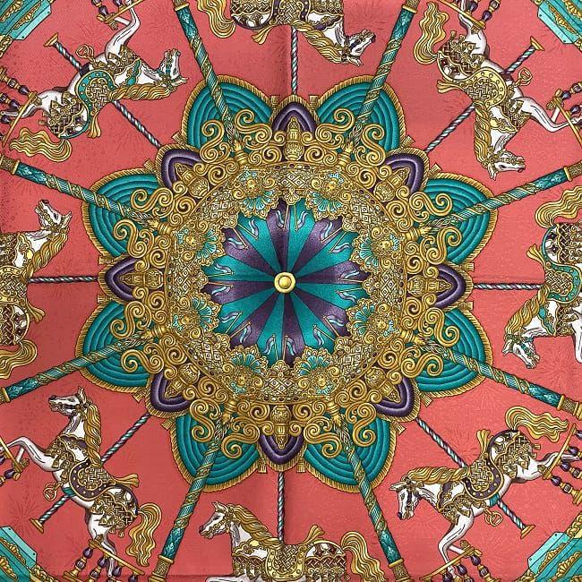 HERMES（エルメス） スカーフ カレ 90 ピンク ホワイト ゴールド ec