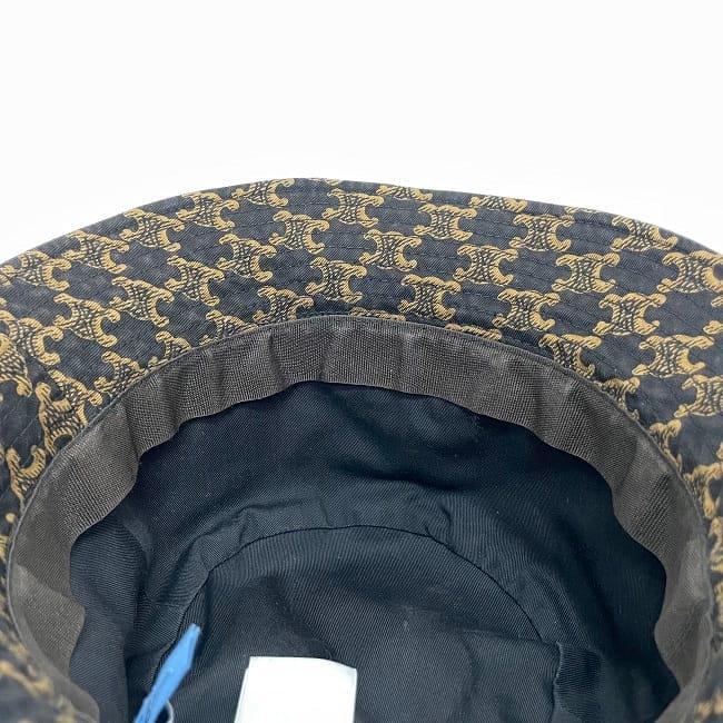 セリーヌ トリオンフ バケットハット サイズ:M 2AU3B731O CELINE セリーヌ バケットハット ブラウン ブラック トリオンフ