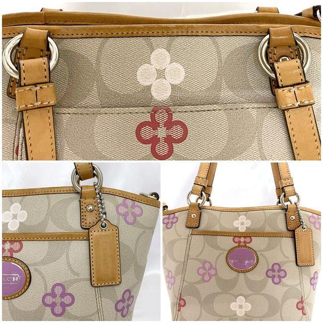 COACH コーチ 2way ショルダー バッグ グレー ベージュ マルチ