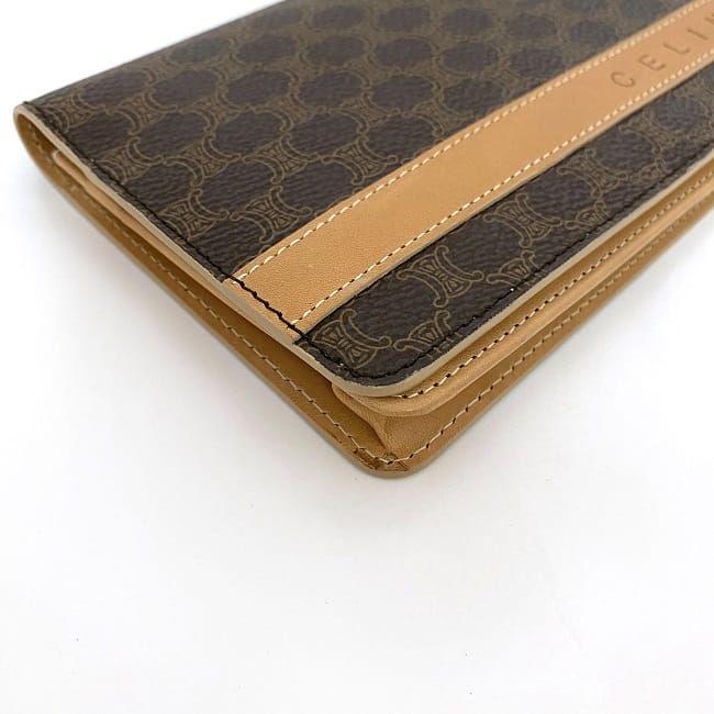 CELINE セリーヌ 二つ折り 長財布 ブラウン マカダム ec-20447 美品