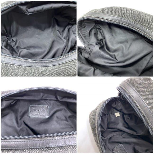 PRADA ナイロン ポーチグレーファスナー