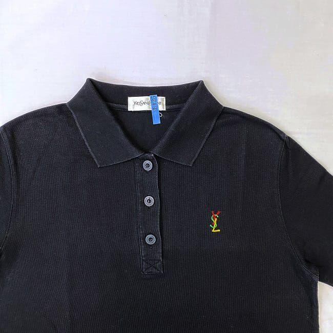 Yves Saint Laurent イヴサンローラン ポロシャツ ブラック M Yves Saint Laurent イヴサンローラン ポロシャツ ブラック M