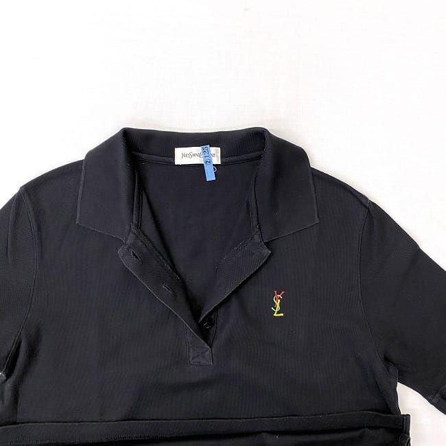 Yves Saint Laurent イヴサンローラン ポロシャツ ブラック M Yves Saint Laurent イヴサンローラン ポロシャツ ブラック M