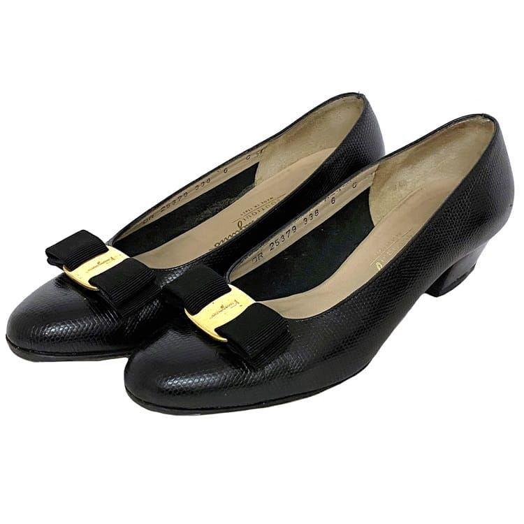 Salvatore Ferragamo ブラックパンプス フェラガモ ヒール FERRAGAMO（フェラガモ） サルヴァトーレ パンプス ec-21190 ブラック