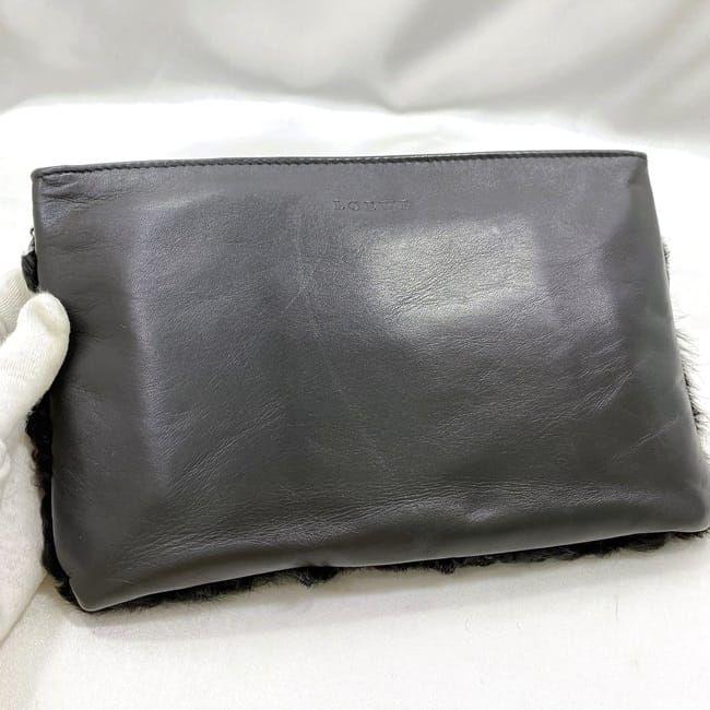 LOEWE（ロエベ） ポーチ ec-21254 ブラック 美品 小物入れ レザー