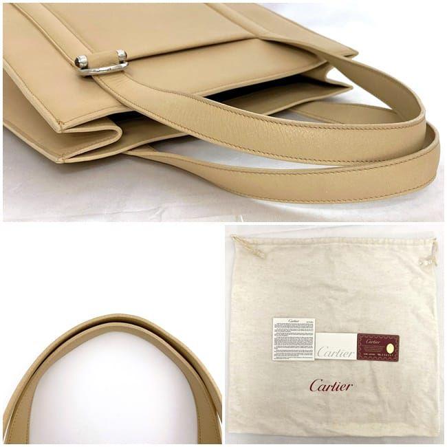 Cartier カルティエ トートバッグ ec-21344 ベージュ カボション