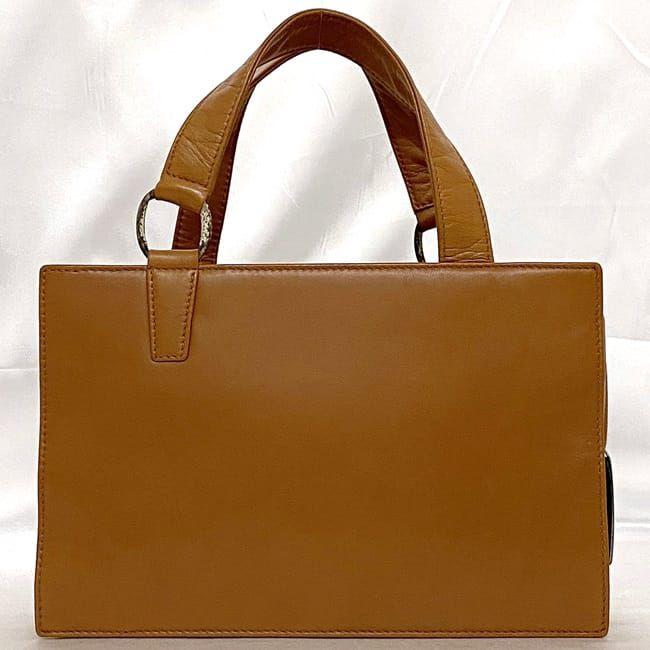 ロエベブラウンレザー ハンドバッグ ジッパー付き