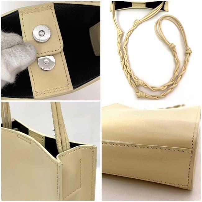 ジルサンダー タングル ショルダーバッグ ec-21554 ベージュ イエロー JSWQ853173 WQB69110N272 美品 レザー 中古 JIL SANDER シンプル 肩掛け マチ有 黄色 人気 定番 女性 レディース エレガント お洒落 上品 コンパクト ミニバッグ ブランド 本物 鑑定済み JIL SANDER（ジルサンダー） タングル ショルダーバッグ ec-21554