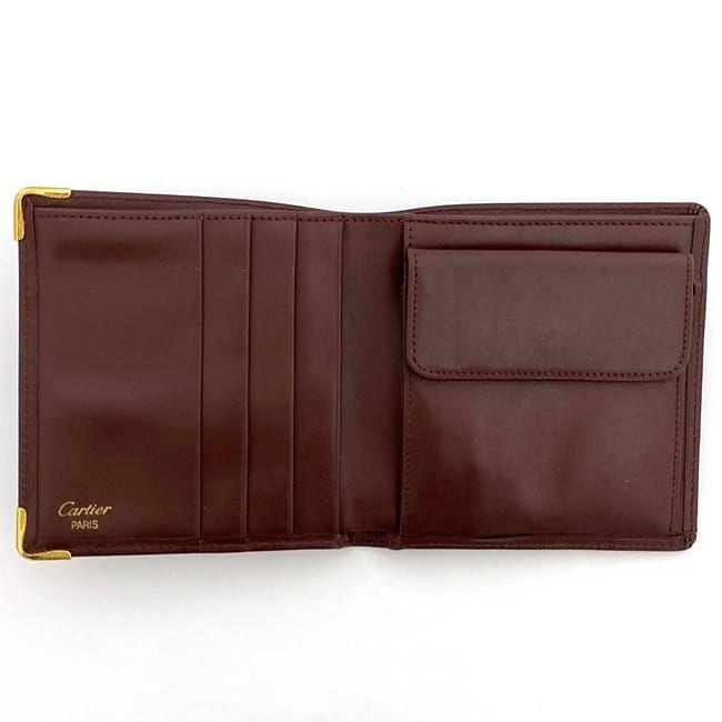 カルティエ Cartier 二つ折り財布 ボルドー Cartier カルティエ 二つ折り 財布 ec-21589 ボルドー マスト 美