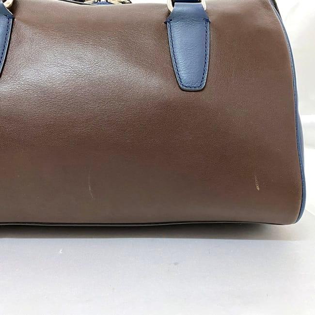 COACH レザーボストンバッグ ブラウン・ネイビー 【公式通販】