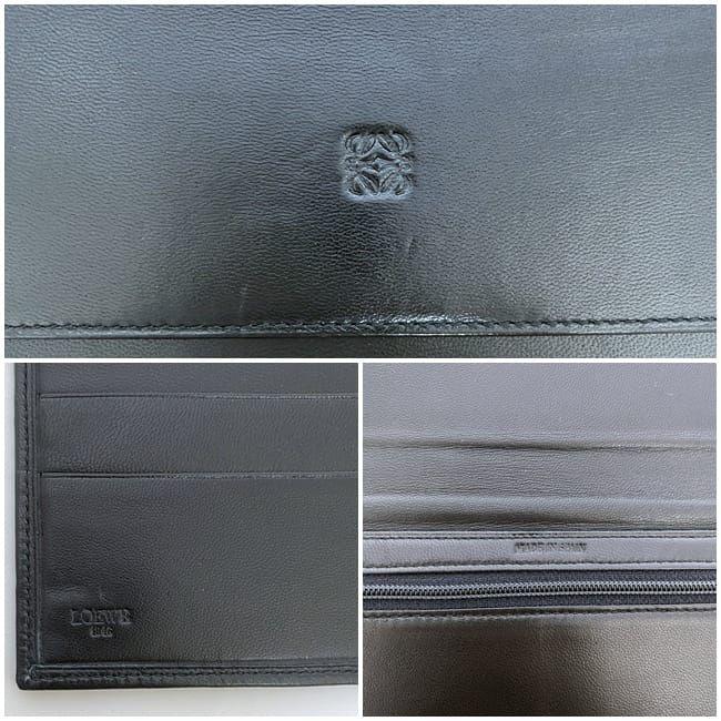 LOEWE（ロエベ） 三つ折り 財布 ec-21948 ブラック アナグラム 美品