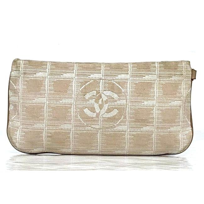 シャネル ポーチ ec-22567 ベージュ ニュートラベル ライン 小物入れ ナイロン レザー 中古 9068273 CHANEL ファスナー ココマーク コスメポーチ ロゴ 定番 人気 女性 レディース 小物 小さい お洒落 ケース シンプル ミニ 高級感 上品 ブランド 本物 鑑定済み CHANEL（シャネル） ポーチ ec-22567 ベージュ ニュートラベル ライン