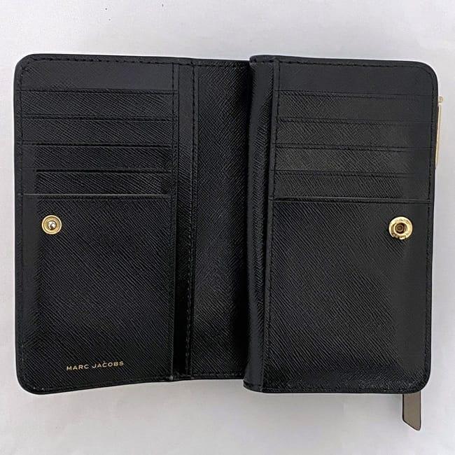 マークジェイコブス MarcJacobs二つ折り財布 レザー ブラック ホワイト マーク ジェイコブス MARC JACOBS マークジェイコブス 二つ折り