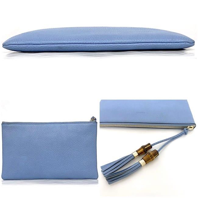 GUCCI（グッチ） ポーチ ec-22858 ライトブルー バンブー 449652 美品