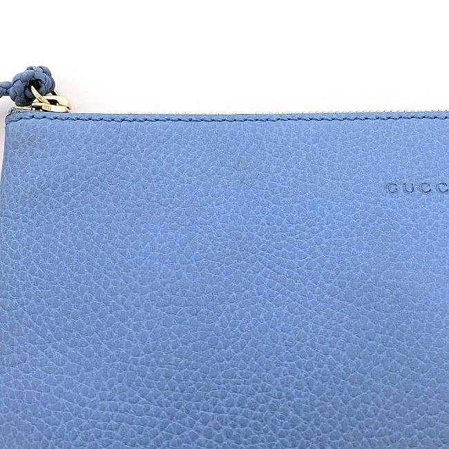 GUCCI（グッチ） ポーチ ec-22858 ライトブルー バンブー 449652 美品