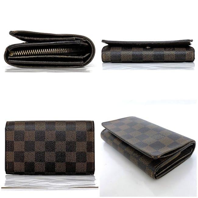 【美品】ルイヴィトン ダミエ トレゾール N61736　二つ折り長財布　ブラウン □ルイ・ヴィトン□ 長財布 ダミエ ポルトフォイユ・トレゾール