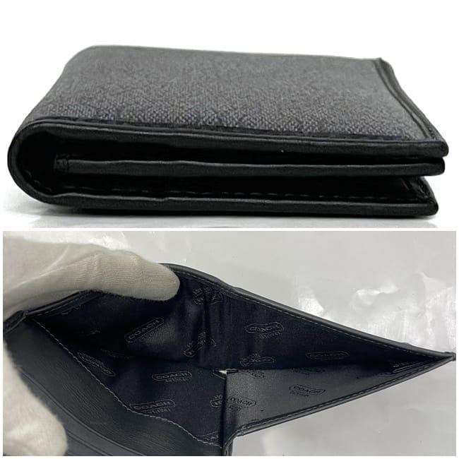 COACH コーチ 二つ折り 札入 ec-22897 グレー ブラック