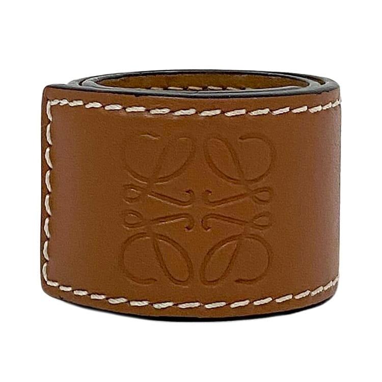 LOEWE ロエベ ブレスレット ec-23259 ブラウン アナグラム 美品 レザー