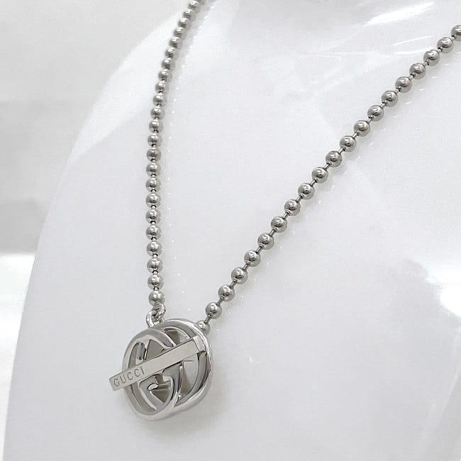 GUCCI グッチ シルバー925 Gネックレス イタリア製 高級感あり GUCCI グッチ ネックレス ec-23368 シルバー インターロッキング
