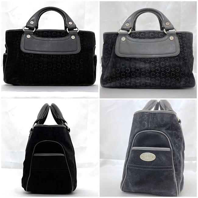 【美品】セリーヌ ブギーバッグ ブラック レザー スウェード Cマカダム CELINE セリーヌ バッグ レディース ブランド ハンドバッグ ミニ