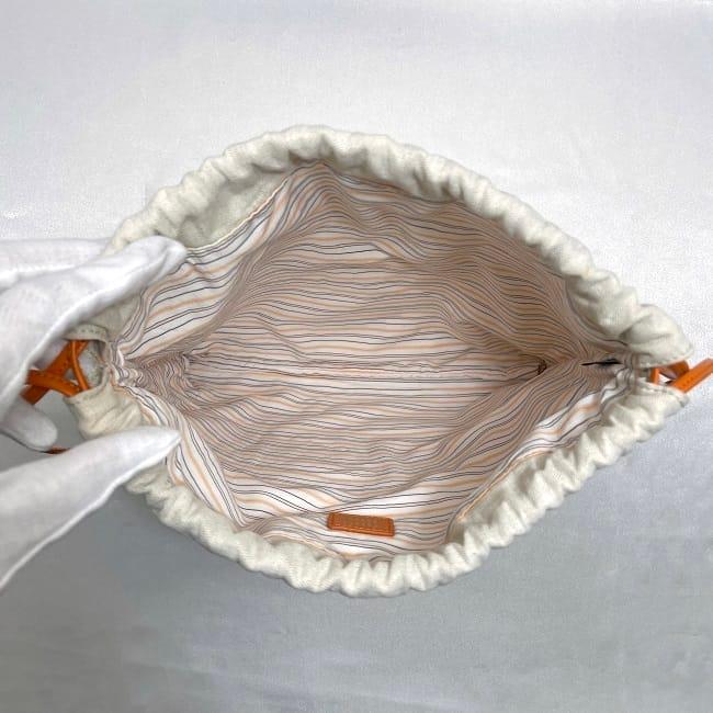 miu miu（ミュウミュウ） 巾着 バッグ ec-23740 ナチュラル オレンジ