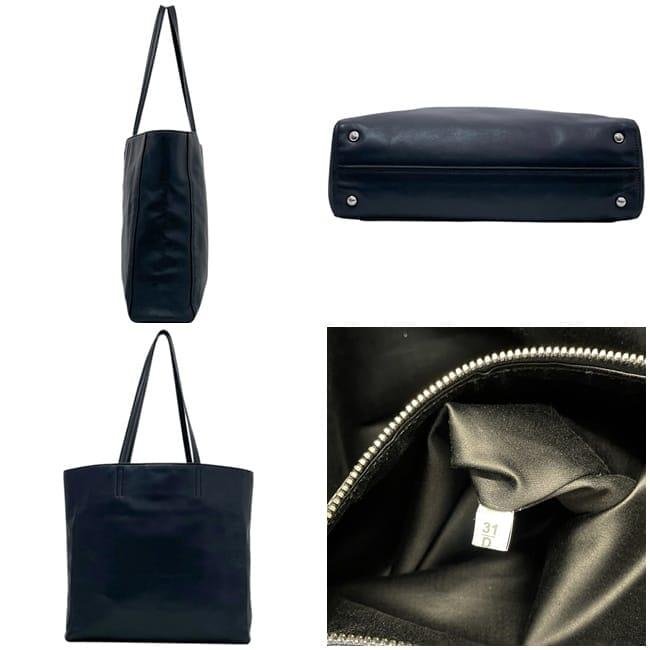 miu miu（ミュウミュウ） トートバッグ ec-23792 ネイビー 美品 レザー