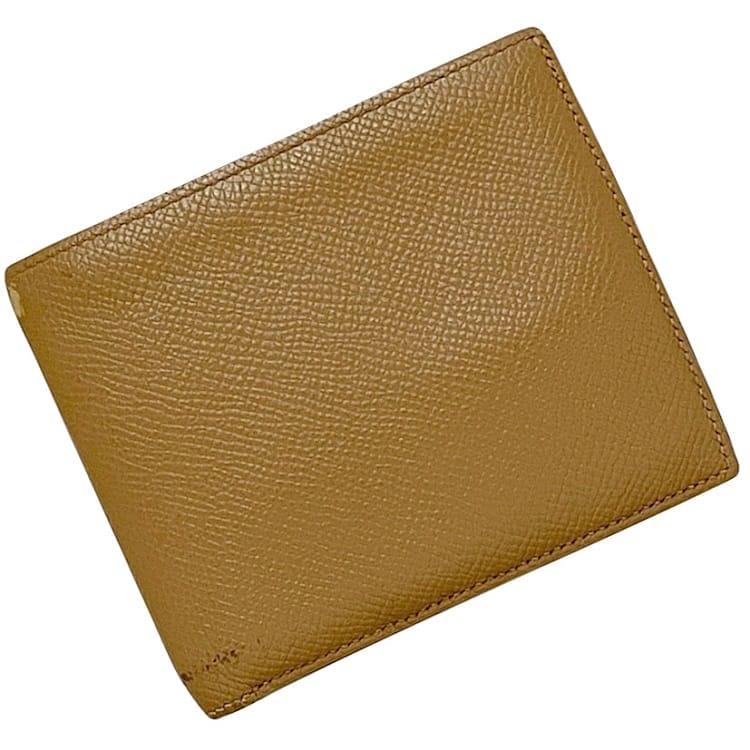 B2105 超美品!! エルメス レザー 二つ折 財布 お札入れ HERMES エルメス 二つ折り 財布 MC2 ec-23822 ベージュ シンプル
